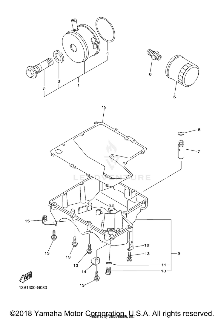 Oil Cleaner YZFR6 - YZFR6GCGY - 2016 Schematic