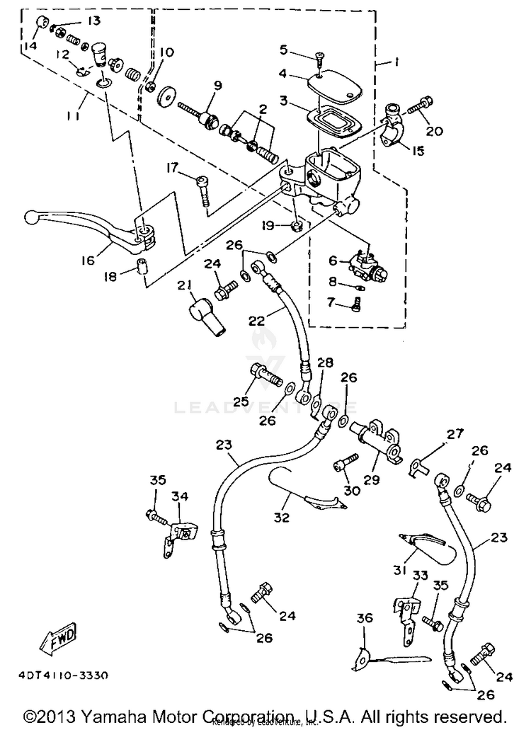 Front Master Cylinder Schematic