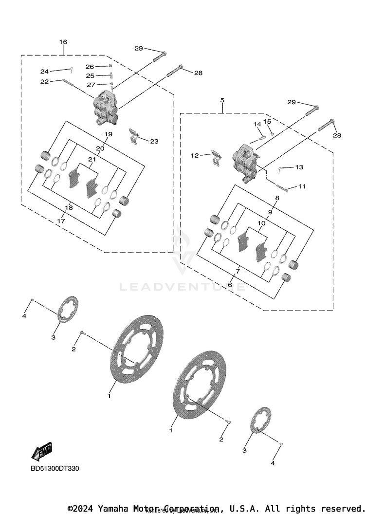 Front Brake Caliper Schematic