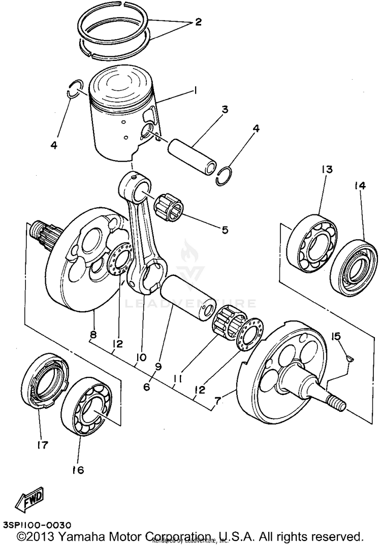 Crankshaft - Piston Schematic