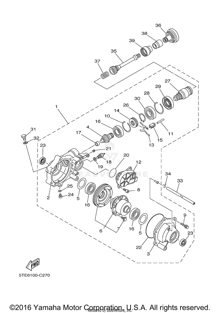 Front Differential GRIZZLY 400 4WD - YFM4FGX - 2008 Schematic