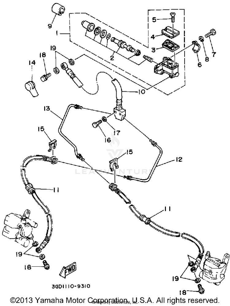 Front Master Cylinder Schematic