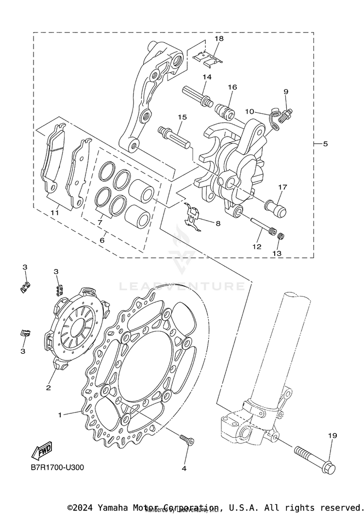 Front Brake Caliper Schematic