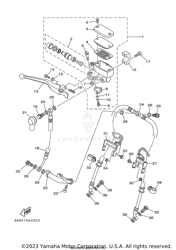 Front Master Cylinder Schematic