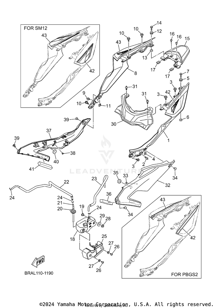 Side Cover YZFR3 ABS - YZFR3ATCB - 2026 Schematic