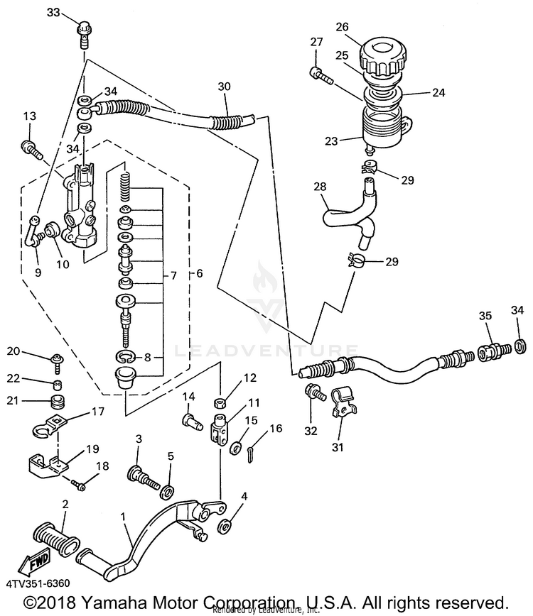 Rear Master Cylinder Schematic