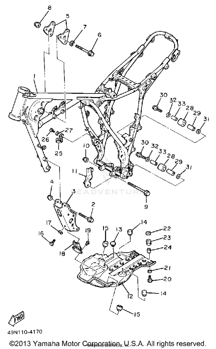 Frame (Non-California Model) Schematic