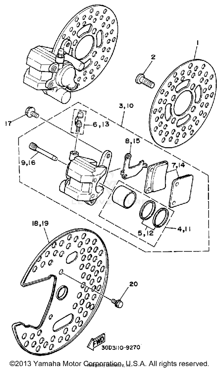 Front Brake Caliper Schematic