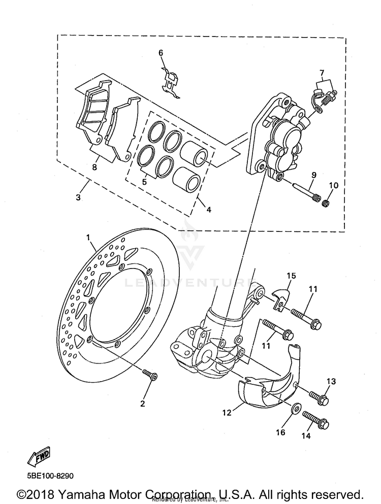 Front Brake Caliper Schematic