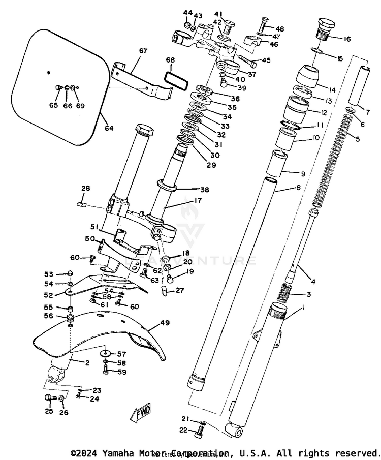 Front Fork & Front Fender (At1mx) Schematic