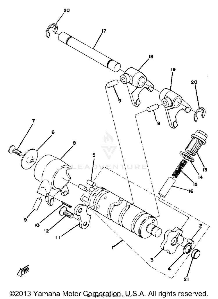 Shift Cam Fork Yz80d E Schematic