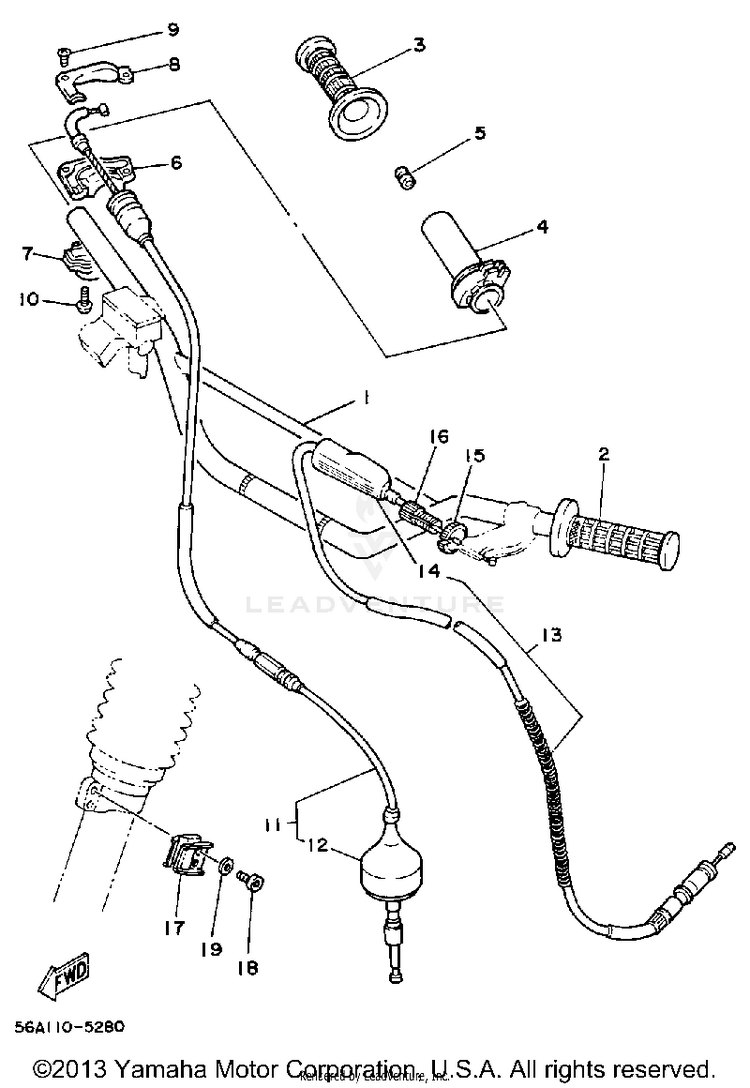 Steering Handle-Cable Schematic