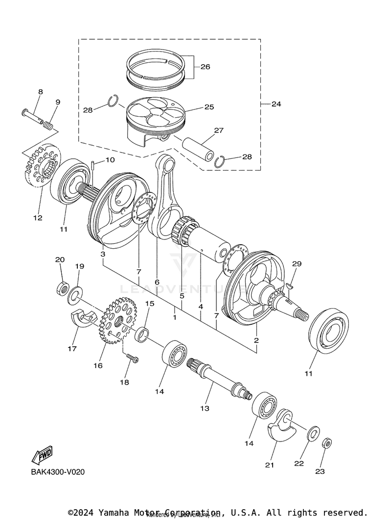 Crankshaft & Piston Schematic