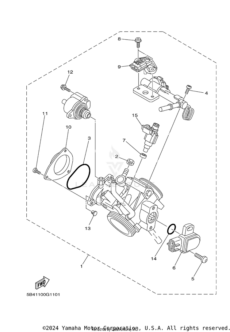 Throttle Body Assy RHINO 700 FI SPORT E - YXR7FSP2Y - 2009 Schematic
