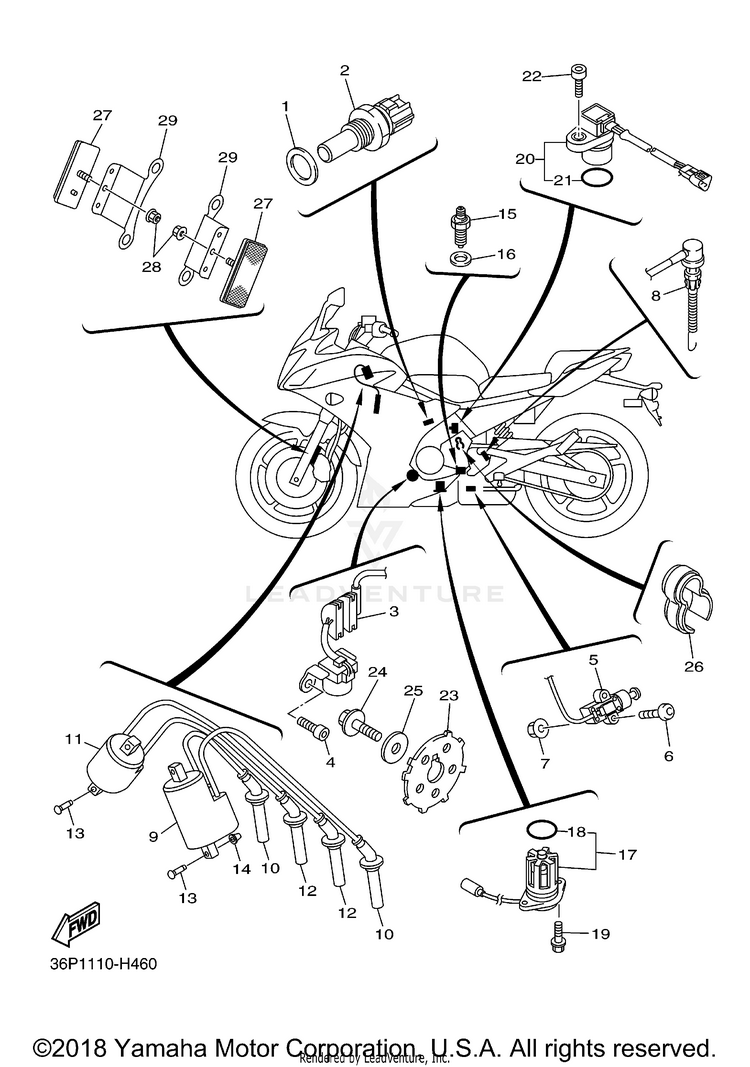 Electrical 1 FZ6R - FZ6RACO - 2011 Schematic