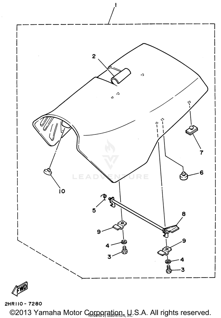 Seat BIG BEAR 4WD - YFM350FWG - 1995 Schematic