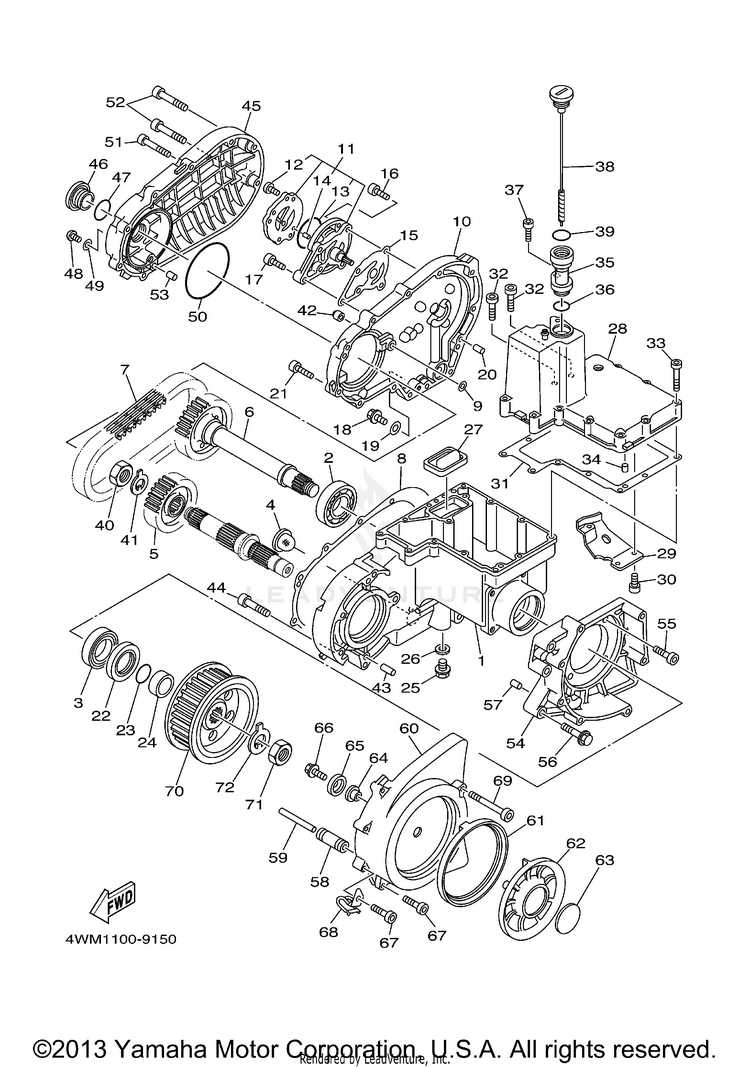 Middle Drive Gear ROAD STAR - XV1600ALMC - 2000 Schematic