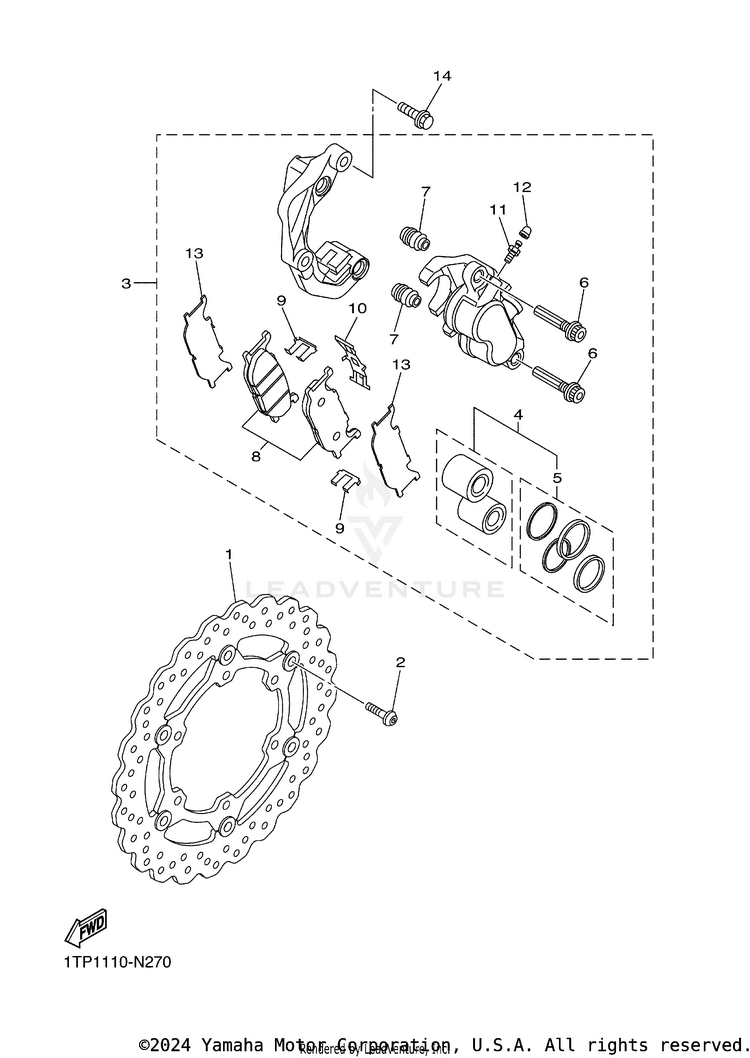Front Brake Caliper Schematic