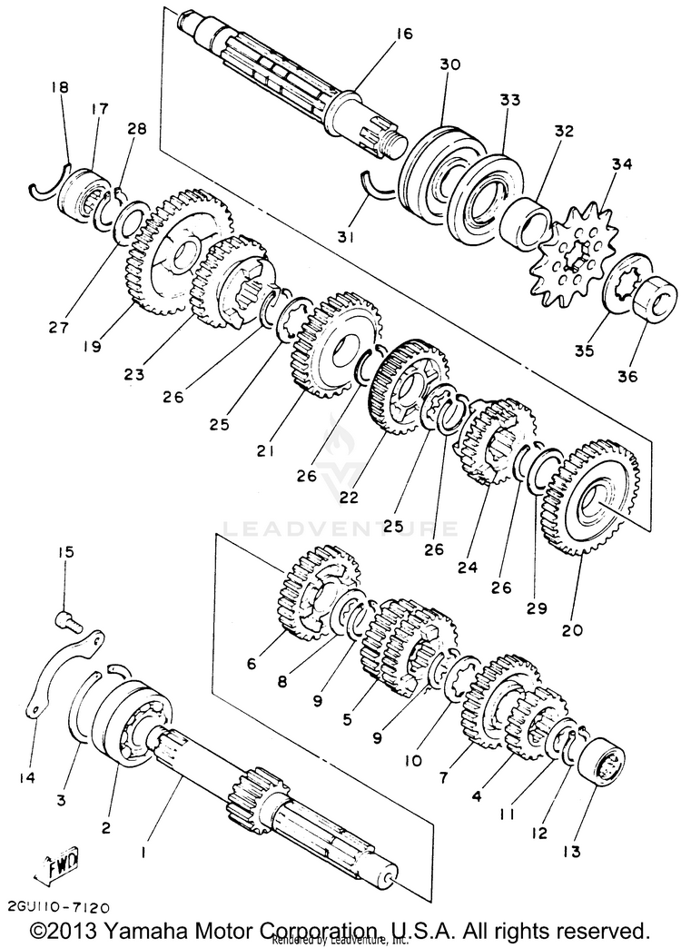 Transmission BANSHEE - YFZ350F - 1994 Schematic