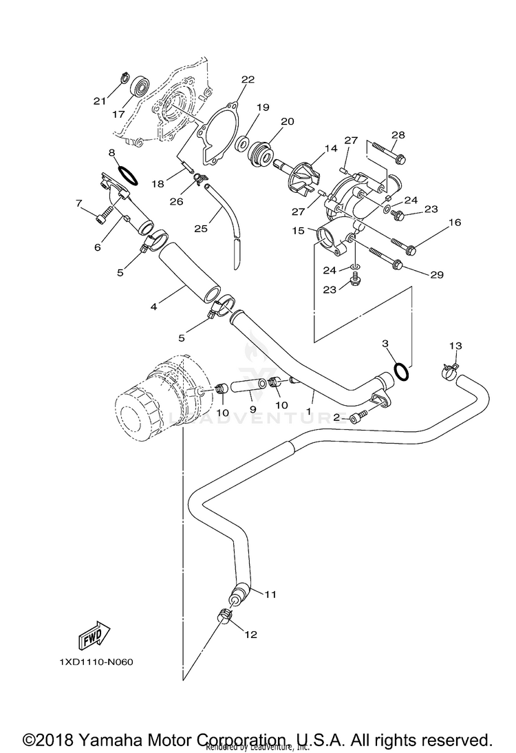 Water Pump VIKING EPS - YXM70VPXJG - 2018 Schematic