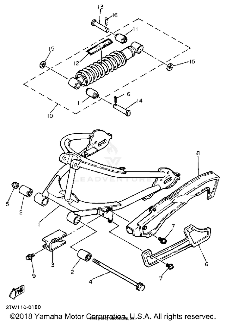 Swing Arm - Rear Shocks Schematic