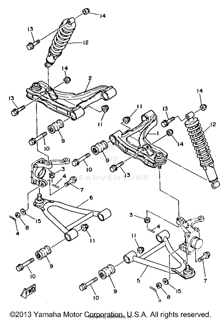Front Suspension - Wheel BIG BEAR 4WD - YFM350FWB - 1991 Schematic