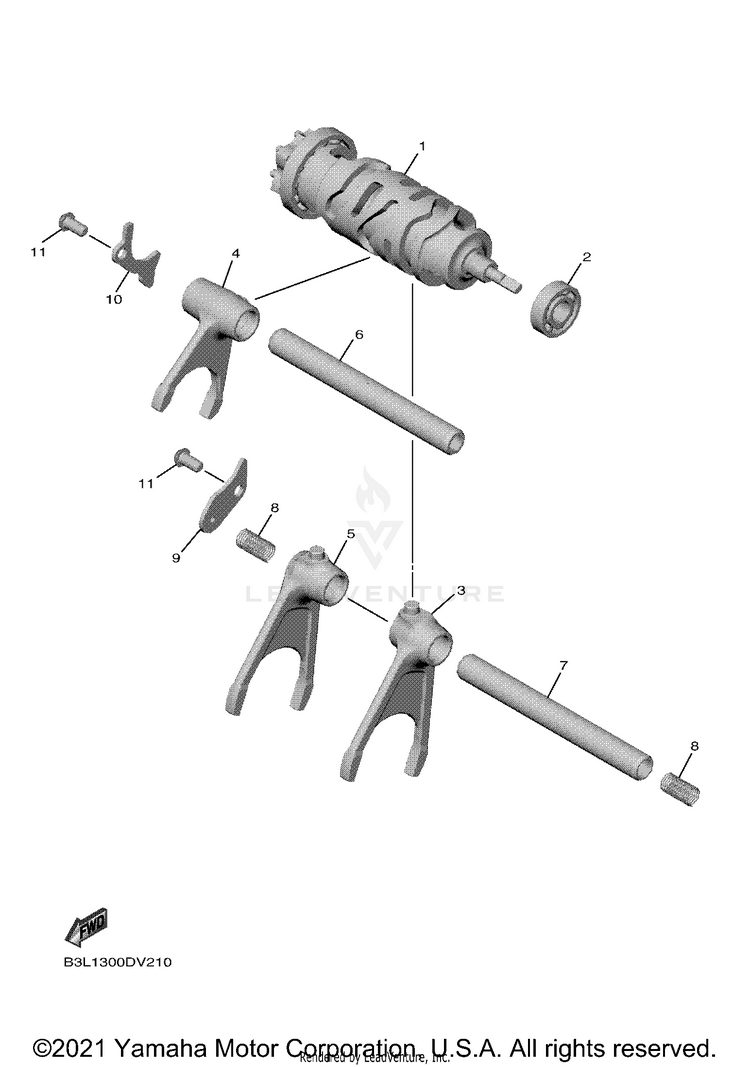 Shift Cam & Fork Schematic