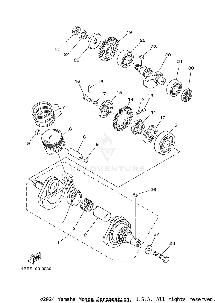 Crankshaft & Piston Schematic