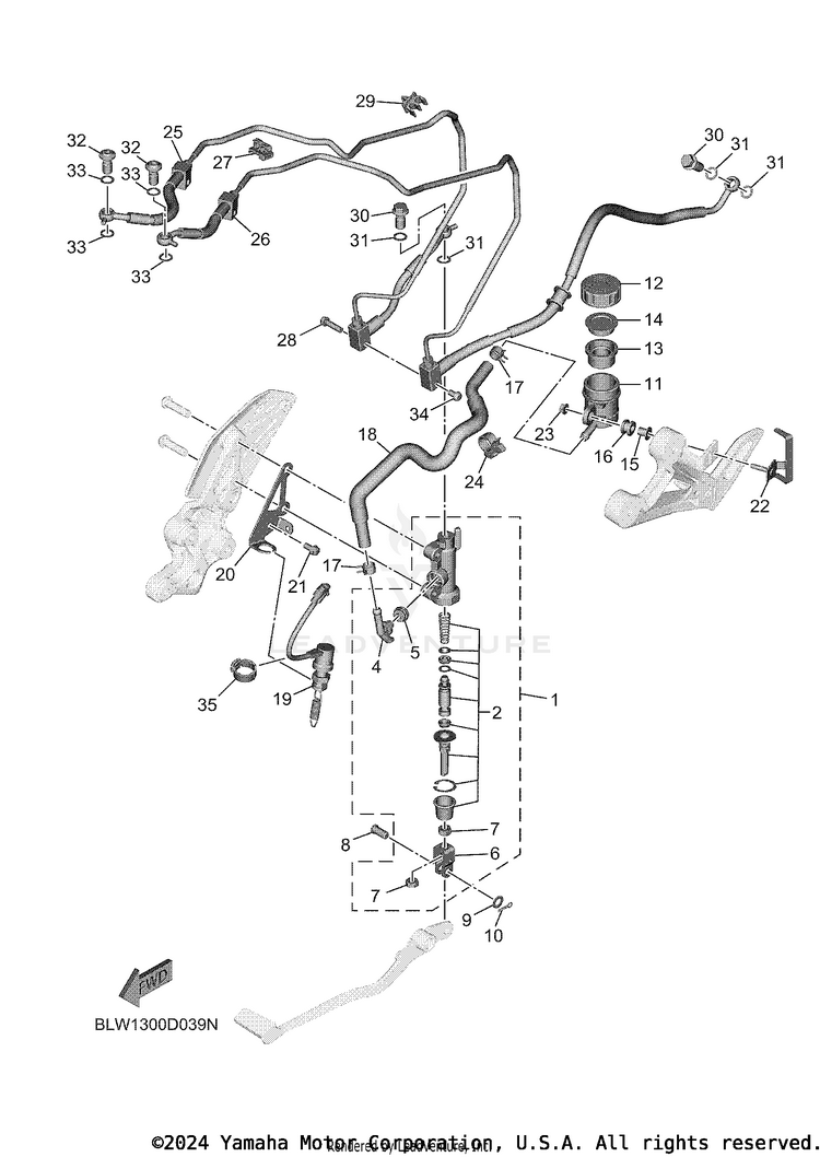 Rear Master Cylinder MT07 - MT07SCB - 2025 Schematic