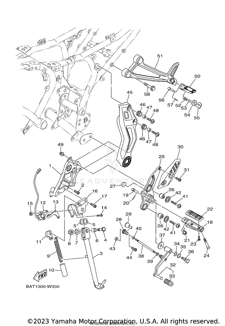 Stand & Footrest MT07 - MT07MCB - 2021 Schematic