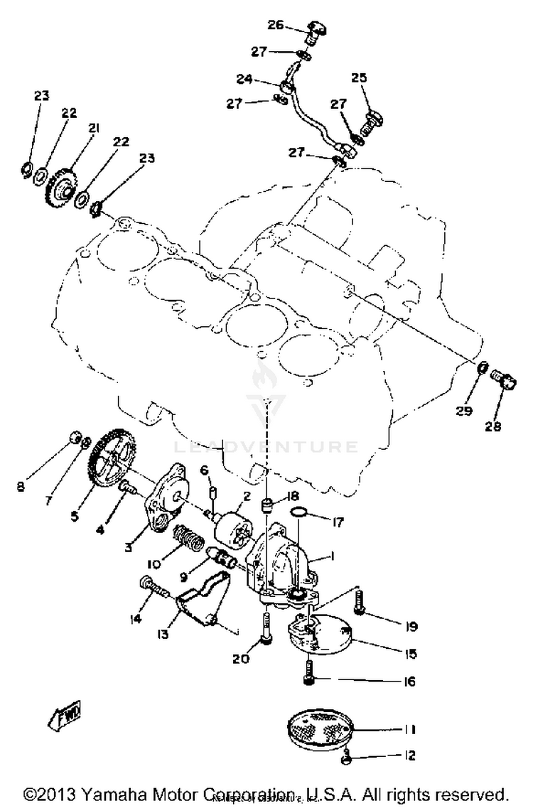 Oil Pump XS1100H - 1981 Schematic