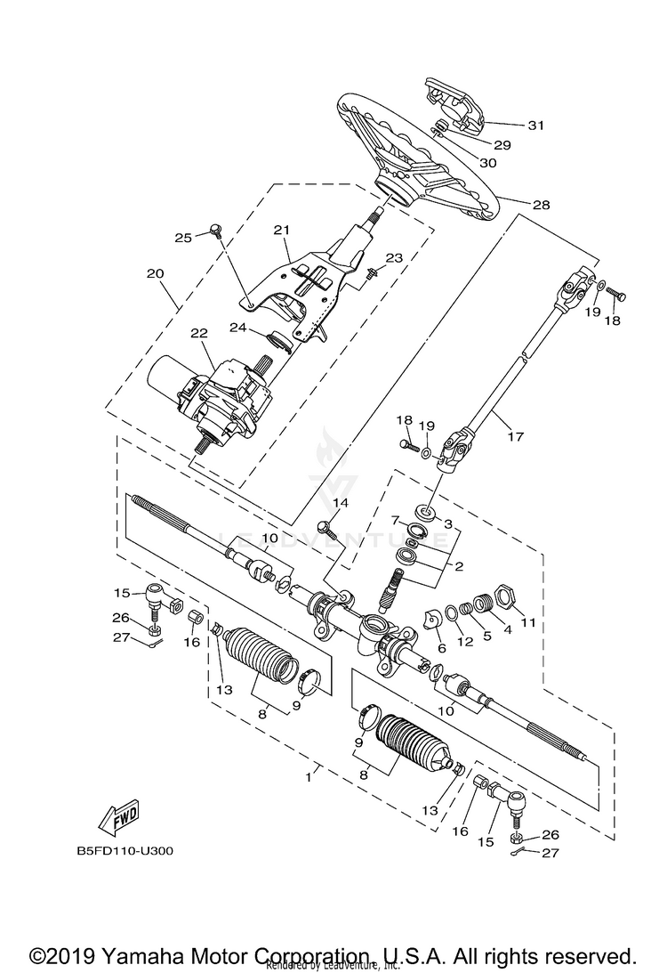 Steering VIKING EPS HUNTER - YXM70VPHKH - 2019 Schematic