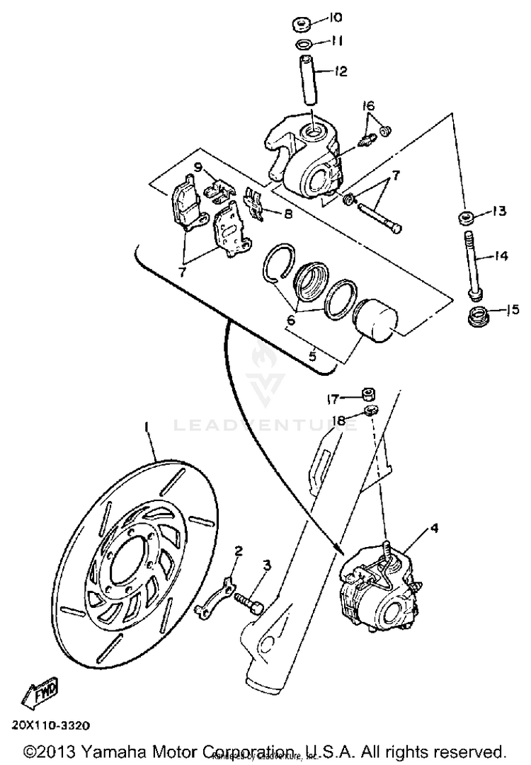Front Brake Caliper Schematic