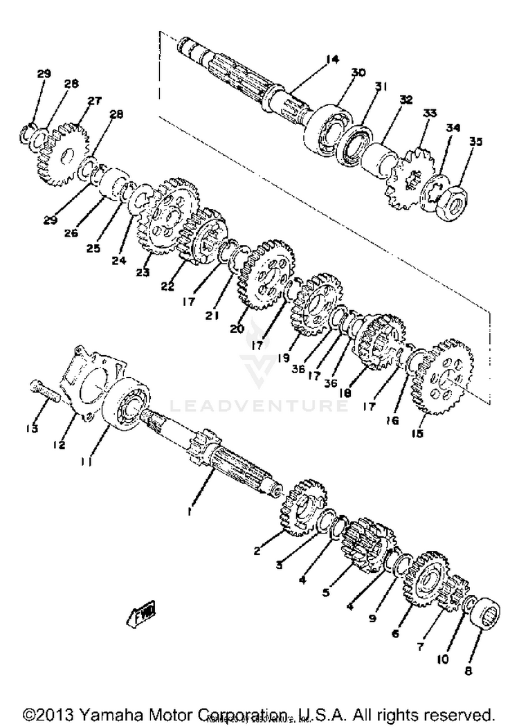 Transmission Yz125c Schematic