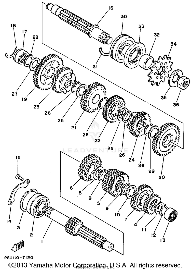 Transmission BANSHEE - YFZ350G - 1995 Schematic