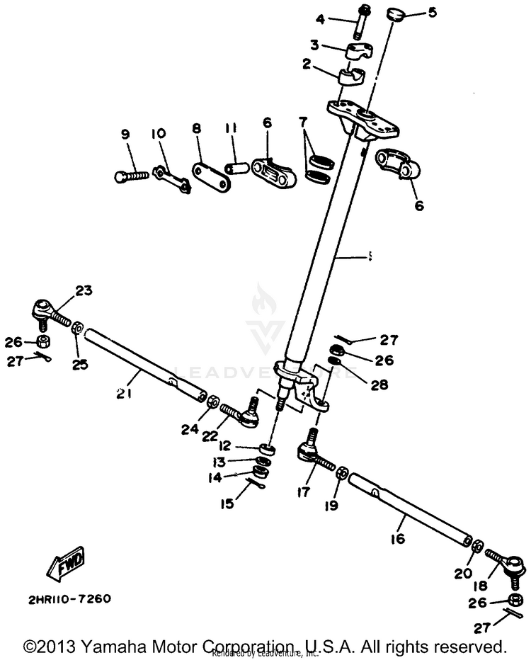 Steering BIG BEAR (ME & NH Only) - YFM350FWD_MNH - 1992 Schematic