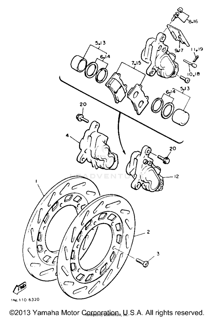 Front Brake Caliper Schematic