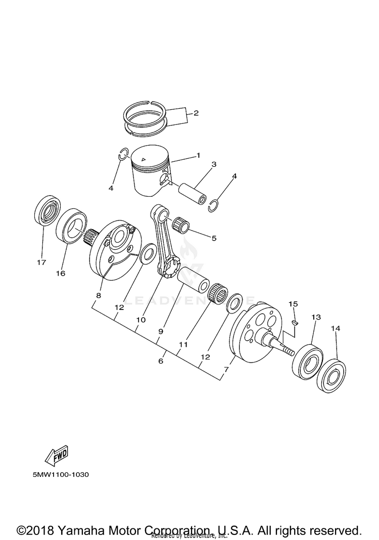 Crankshaft Piston Schematic