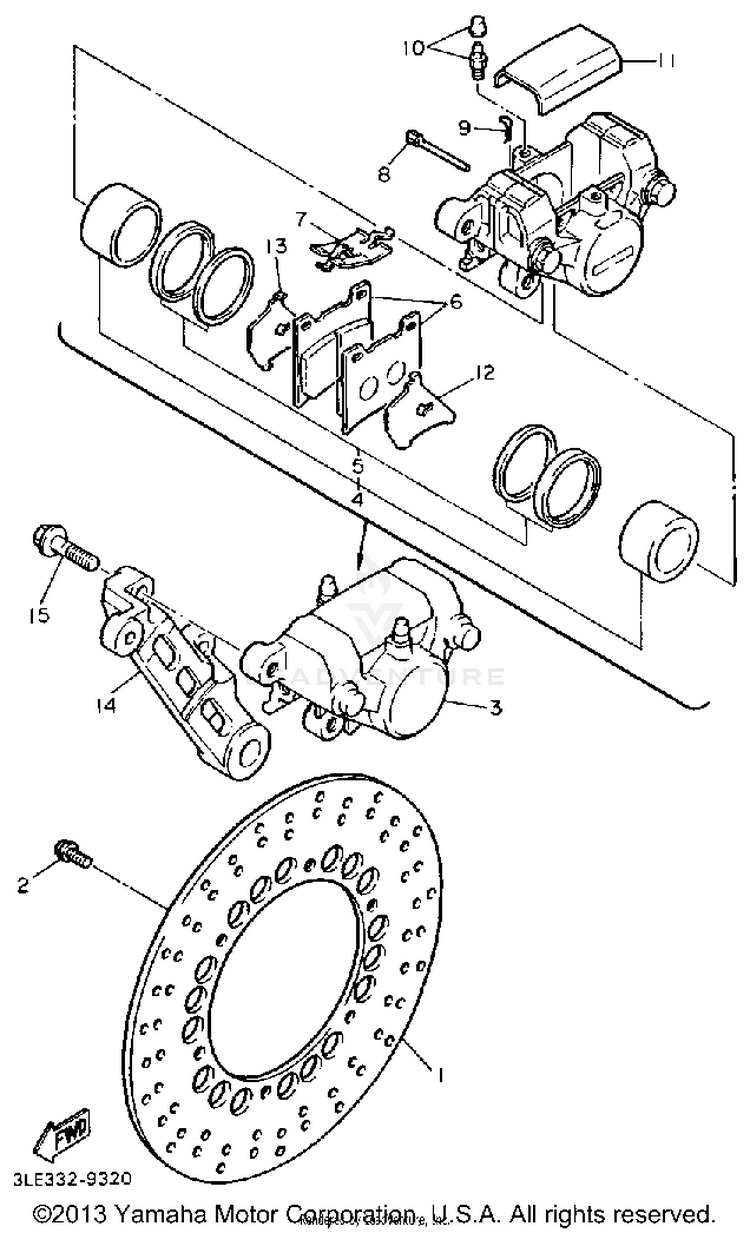 Rear Brake Caliper Schematic