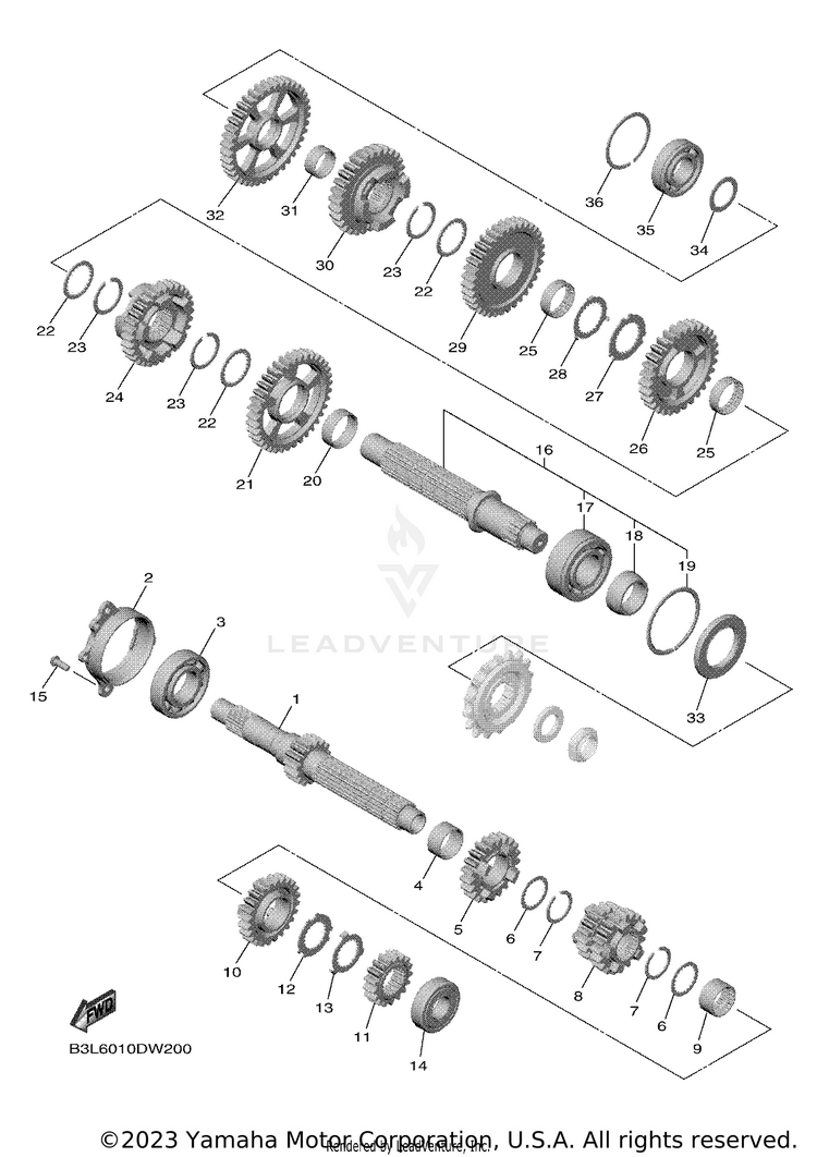 Transmission YZFR1 - YZFR1M1CB - 2021 Schematic