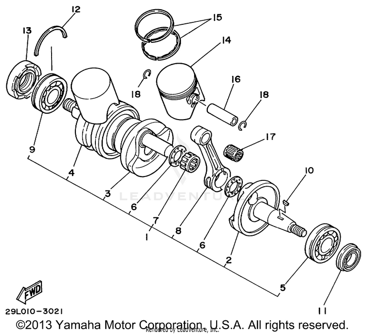 Crankshaft - Piston Schematic