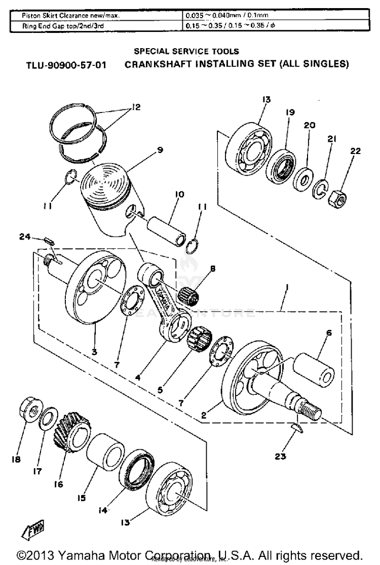 Crank - Piston GTMXF - 1979 Schematic