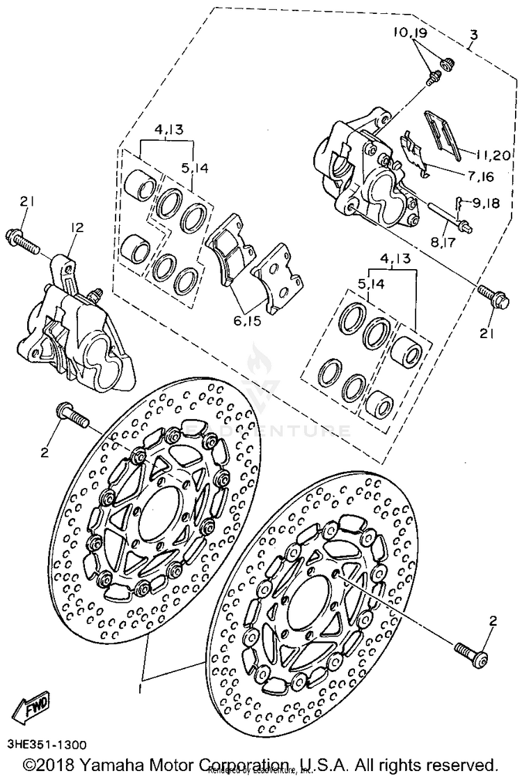 Front Brake Caliper Schematic