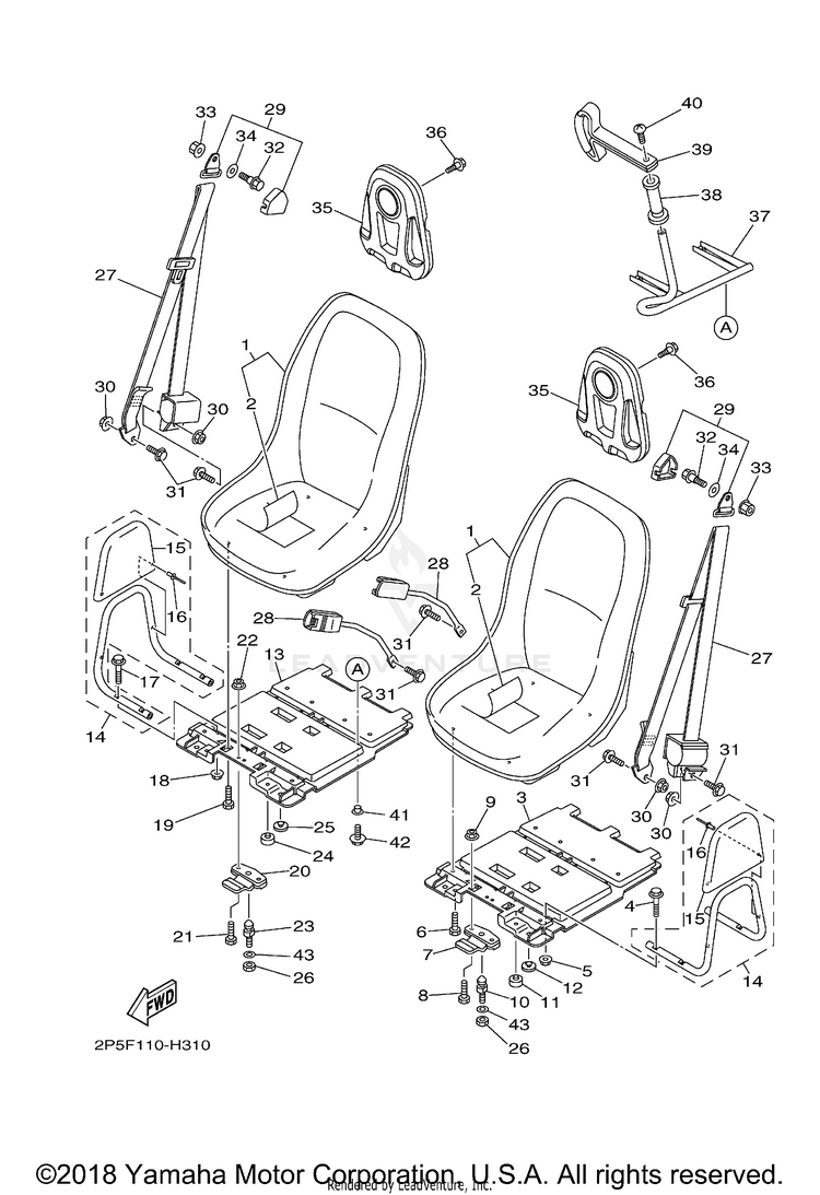 Seat RHINO 450 - YXR45FYGR - 2009 Schematic