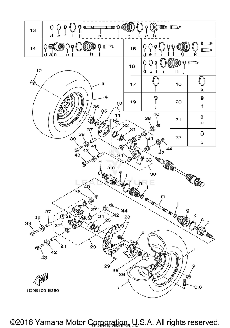 Rear Wheel KODIAK 450 4WD HUNTER_OUTDOORSMAN - YFM45FABGG - 2006 Schematic
