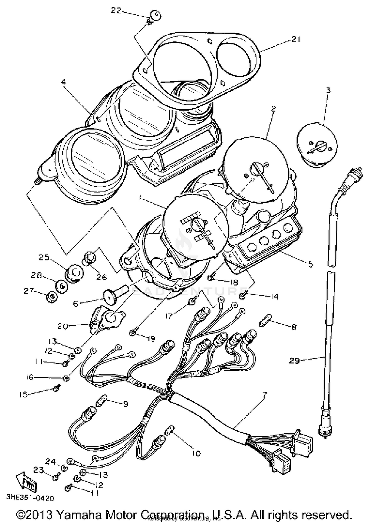 Meter FZR600RAC - 1990 Schematic