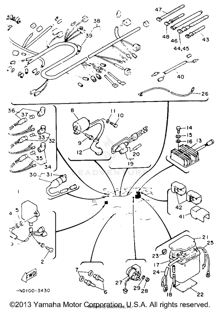 Electrical 1 BIG BEAR 4WD (ME & NH Only) - YFM350FWE_MNH - 1993 Schematic