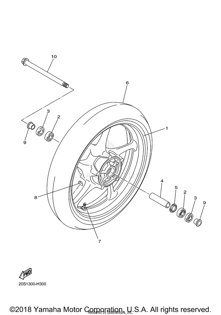 Front Wheel FZ6R - FZ6RACB - 2011 Schematic