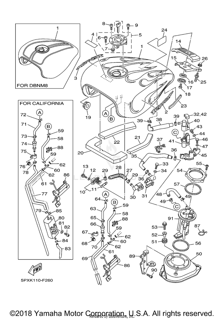 Fuel Tank ROAD STAR WARRIOR CA - XV17PCWC - 2007 Schematic
