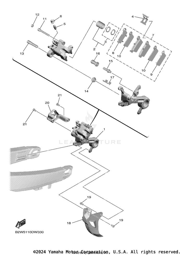 Rear Brake Caliper Schematic